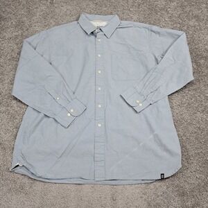 IZOD Antique Americana Mens XL Button Down Shirt Light Blue Long Sleeve Cotton